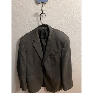 Lauren Ralph Lauren Mens Blazer Sport Coat Jacket 46L Charcoal Gray Plaid